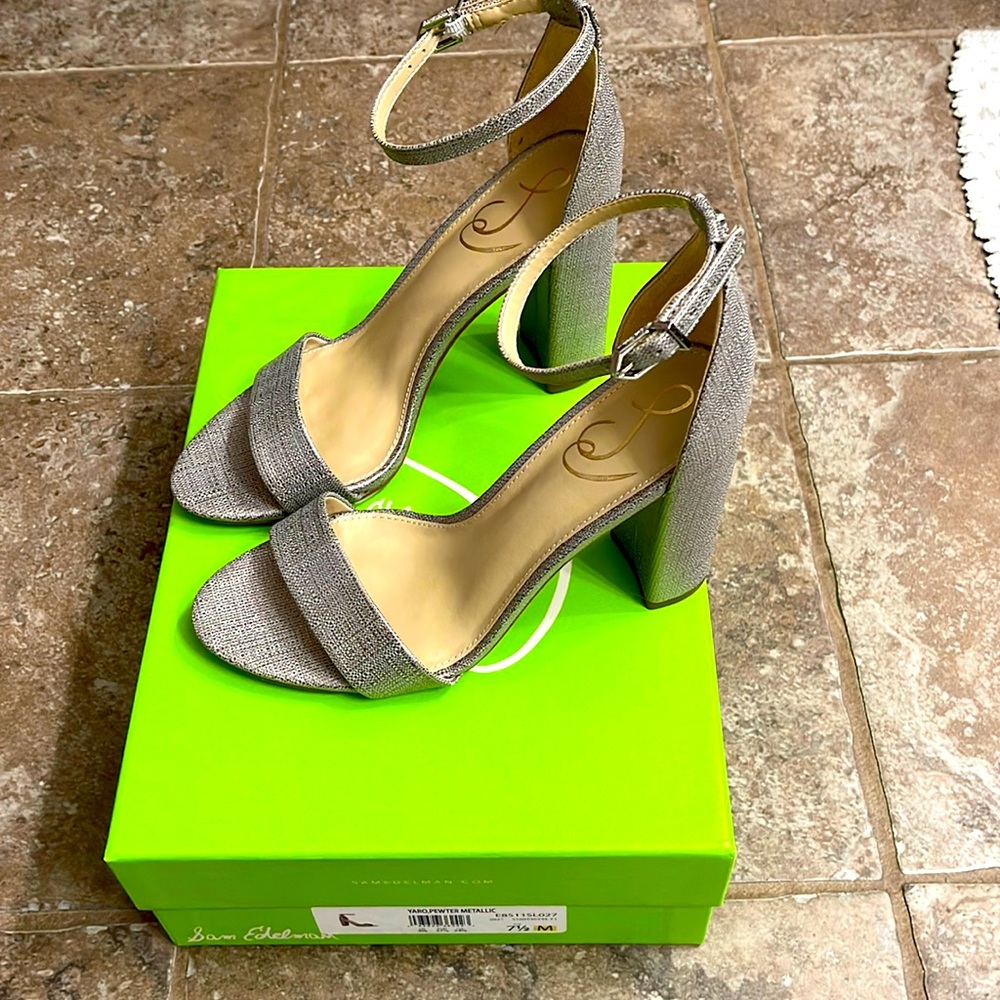 NEW, Sam Edelman Pewter Metallic Sandal, US 7.5